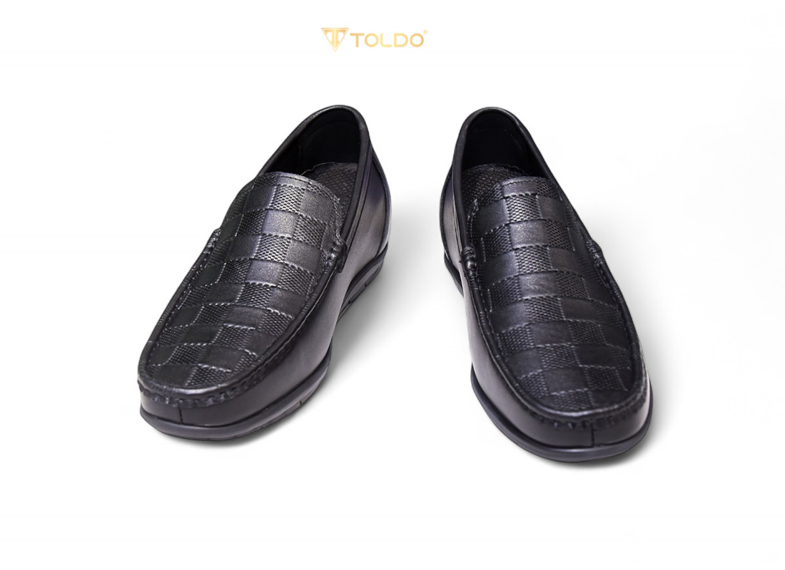 Giày cao 6cm siêu nhẹ vân kẻ caro 17